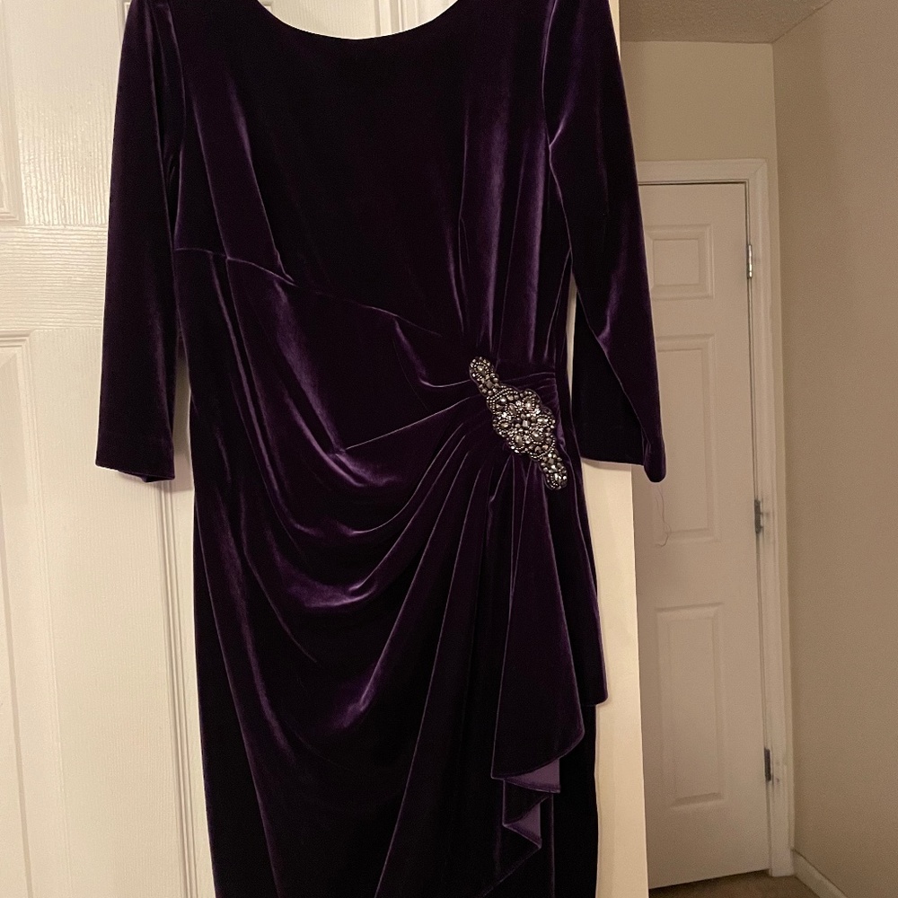 Cocktail Formal purple velvet dress